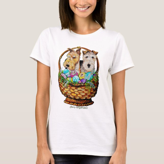 Camiseta Terrier de Fox da páscoa (Frente)