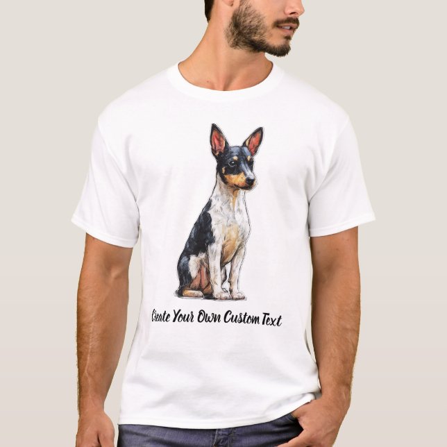 Camiseta Terrier de Raposa Brinquedo Crie Seu Próprio Texto (Frente)
