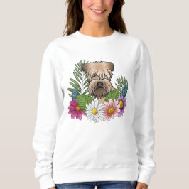 Camiseta Têrrier de Wheaten de Capa Macia Cor Flores Colori