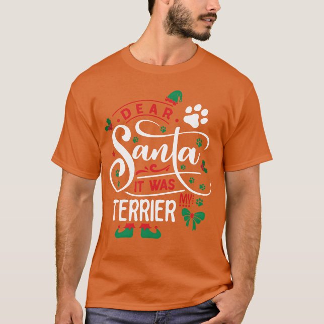 Camiseta Terrier Dog Christmas Dog Refeitinho (Frente)