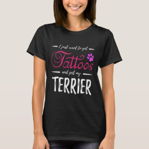 Camiseta Terrier Dog Lover Tattoo Engraçado Cachorro Mãe Do