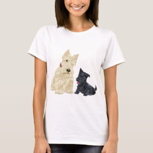 Camiseta Terrier Escocês Adulto e Cachorro