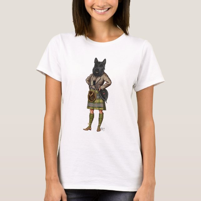 Camiseta Terrier escocês em kilt (Frente)
