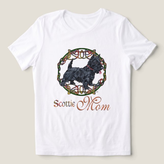 Camiseta Terrier Escocês MÃE (Design frontal)