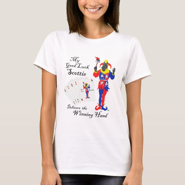 Camiseta Térrier Escocês Poker Boa Sorte (Frente)