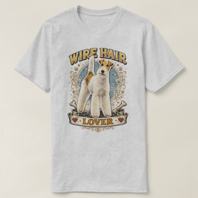 Camiseta Terrier Fox de Pelo Duro (Frente do Design)