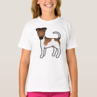 Terrier Fox Lisa e Bege Cute Cartoon Dog