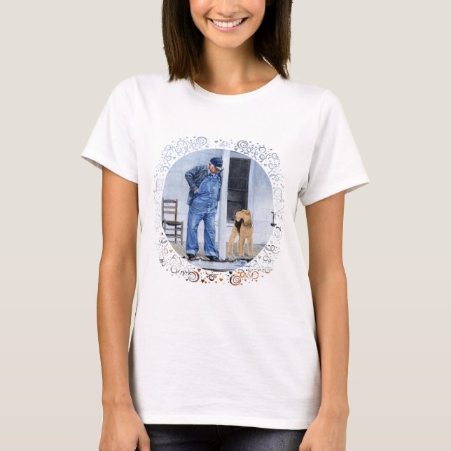 Camiseta Terrier Galês na Varanda (Frente)