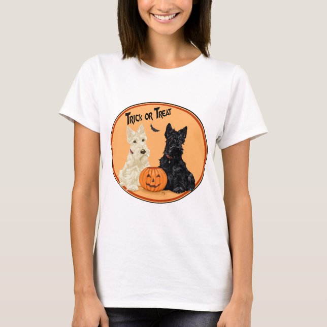 Camiseta Terrier Halloween escocês (Frente)