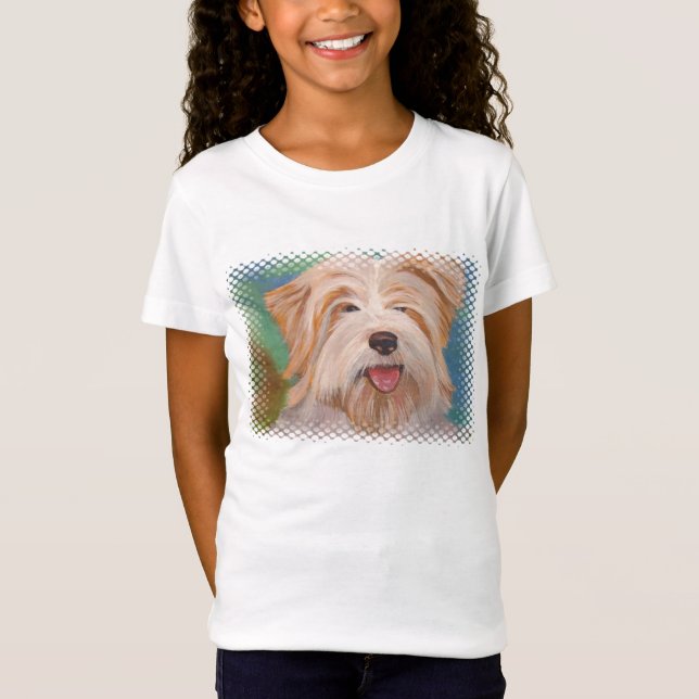 Camiseta Terrier Retrato Pet Dog Art (Frente)