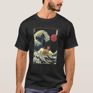 Camiseta Terrier Sedoso Onda de Kanagawa Japonesa Cachorro