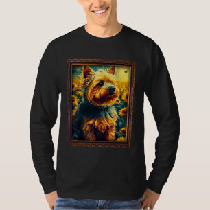 Camiseta Terrier Sedoso Pintura Flor de Girassol Mãe Mulher