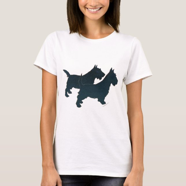 Camiseta Terrier Silhouette escocês (Frente)