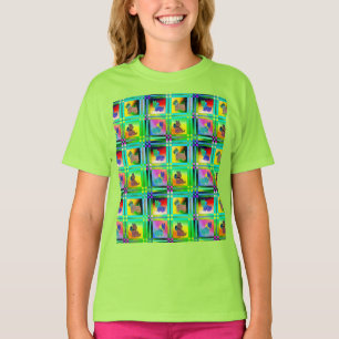 Camiseta Terrier Silhouettes em um padrão de quadro de veri