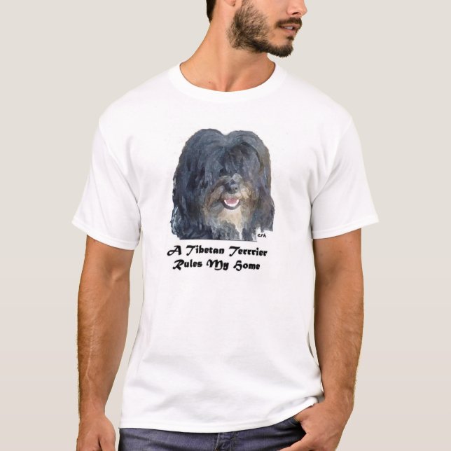 Camiseta Terrier tibetano ordena minha casa (Frente)