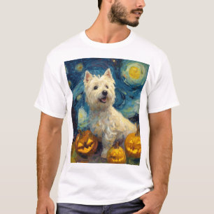 Camiseta Térrier West Highland Cachorro Fofo Dia das Bruxas