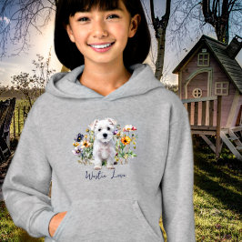Camiseta Terrier West Highland e Flores Silvestres