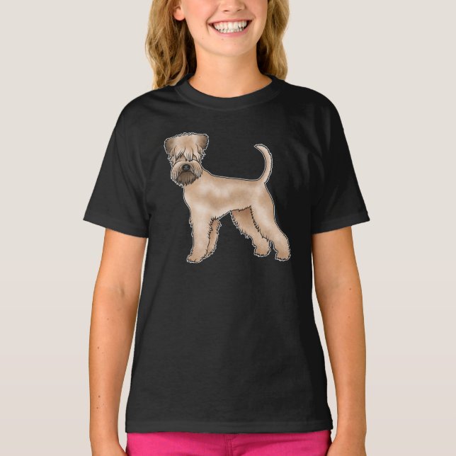 Camiseta Terrier Wheaten de Capa Macia Adorável Cachorro Fo (Frente)