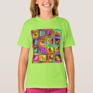 Camiseta Terriers escoceses coloridos com padrão de Xadrez