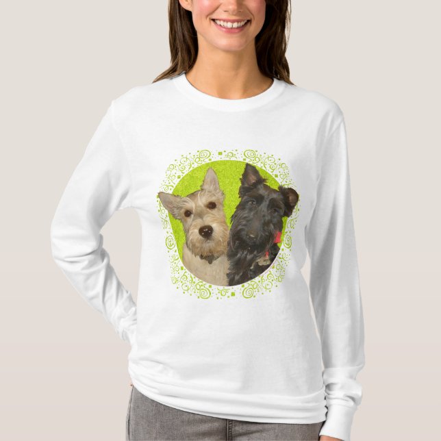 Camiseta Terriers Escoceses Trigo e Preto (Frente)