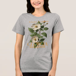 Camiseta Território da Geórgia Flor Rosa laevigata