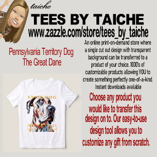 Camiseta Território da Pensilvânia Cachorro O Dogue Alemão