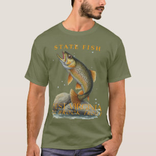 Camiseta Território da Virgínia Ocidental Peixe Truta Salmo