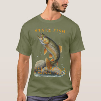 Camiseta Território da Virgínia Ocidental Peixe Truta Salmo