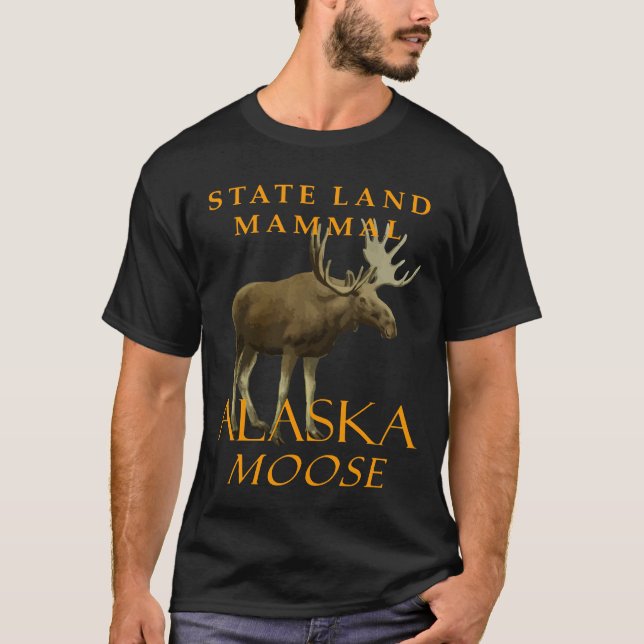 Camiseta Território de Alasca Mamífero Terrestre O Alce (Frente)