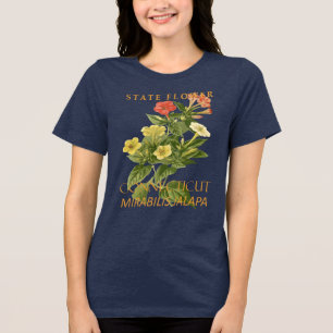 Camiseta Território de Connecticut Flor Mirabilis jalapa