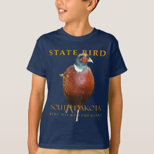 Camiseta Território de Dakota do Sul Ave O Faisão-de-pescoç