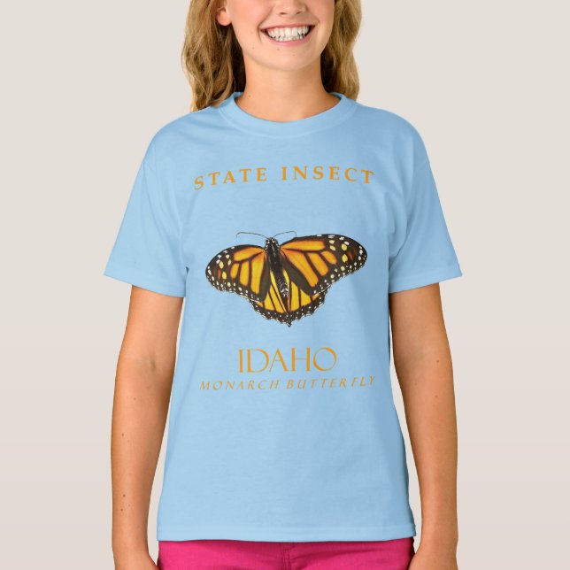 Camiseta Território de Idaho Inseto O Monarca (Frente)