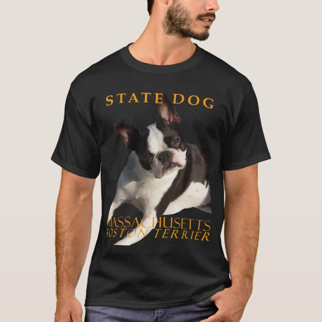 Camiseta Território de Massachusetts Cachorro O Vetor Bosto (Frente)
