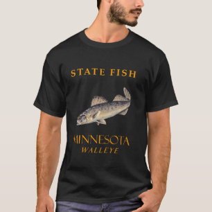 Camiseta Território de Minnesota Pescando o Walleye