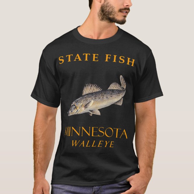 Camiseta Território de Minnesota Pescando o Walleye (Frente)