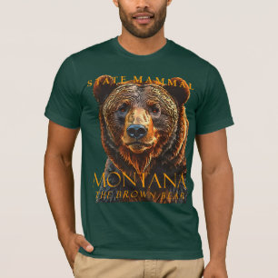 Camiseta Território de Montana Mamífero O Urso Pardo