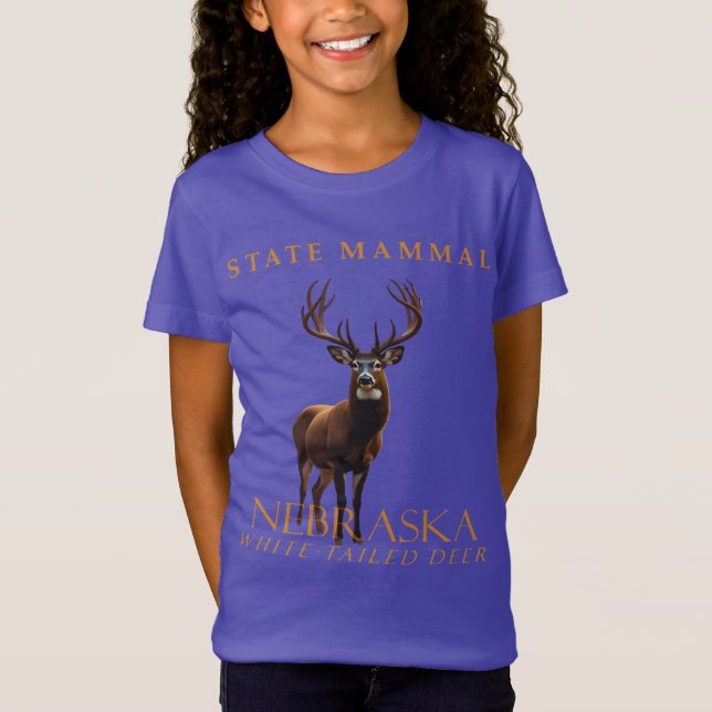 Camiseta Território de Nebraska Mamífero O Veado-de-cauda-b (Frente)