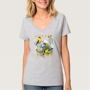 Camiseta Território de Nova Jersey Ave O Pintassilgo Americ