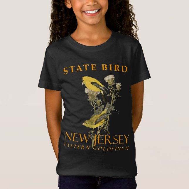 Camiseta Território de Nova Jersey Ave O Pintassilgo Americ (Frente)
