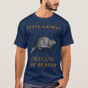 Camiseta Território de Oregon Animal O Castor Americano