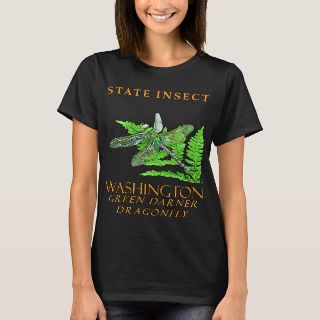 Camiseta Território de Washington Inseto O Darnel Verde Lib (Frente)