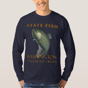 Camiseta Território de Washington Pescando a Truta Steelhea