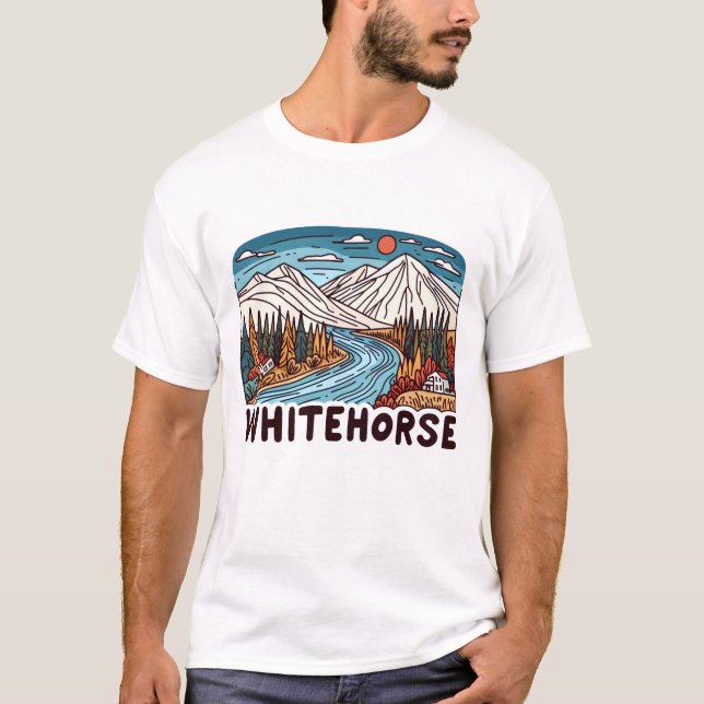 Camiseta Território de Whitecavalo Yukon Canadá (Frente)