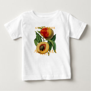 Camiseta Território do Alabama Fruta de Árvore O Pêssego