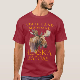 Camiseta Território do Alasca Mamífero Terrestre O Alce Art