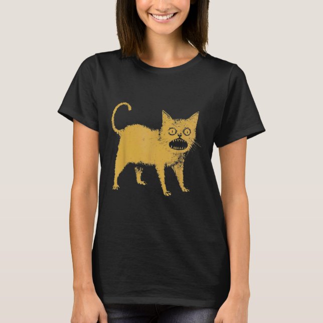 Camiseta Terrível Gato Japonês Engraçado (Frente)