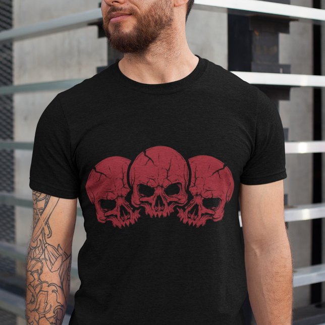 Camiseta Terror do Scarlet: Triplo Crânio (Criador carregado)