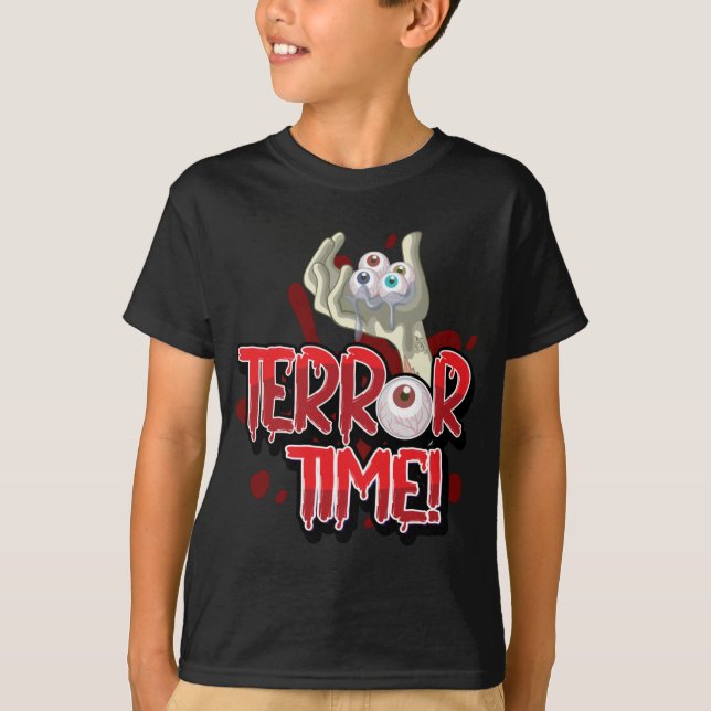 Camiseta Terror Time Zombie Mão com Olhos (Frente)