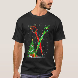 Camiseta Tesoura de Cabeleireiro Luzes de Árvore de Natal C