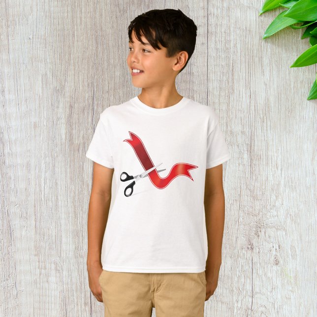 Camiseta Tesoura de Celebração de Grande Abertura Cortando  (Criador carregado)